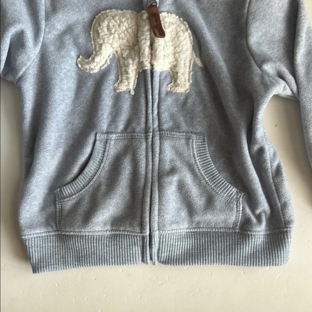Carter’s Blue/Gray Elephant Zip-up Hoodie 12M